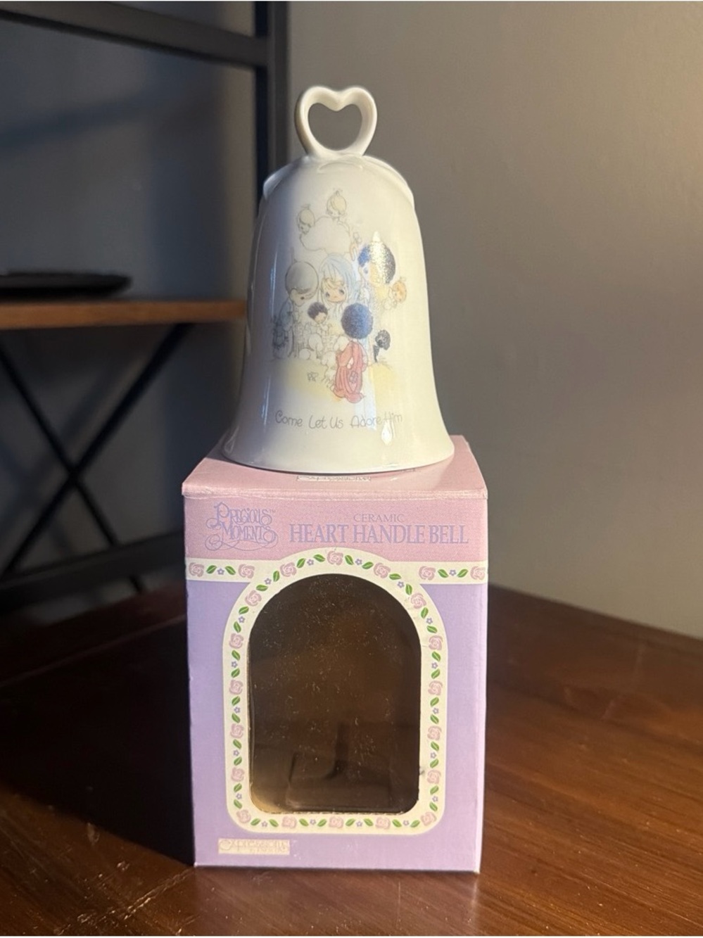 Precious Moments Ceramic Heart Handle Bell - White